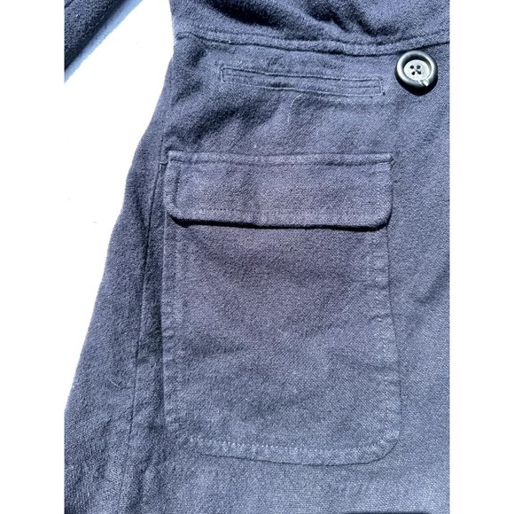 Free People Pea Coat Women Small Navy Blue Two Button Long Sleeve Collar Pockets - Picture 10 of 13